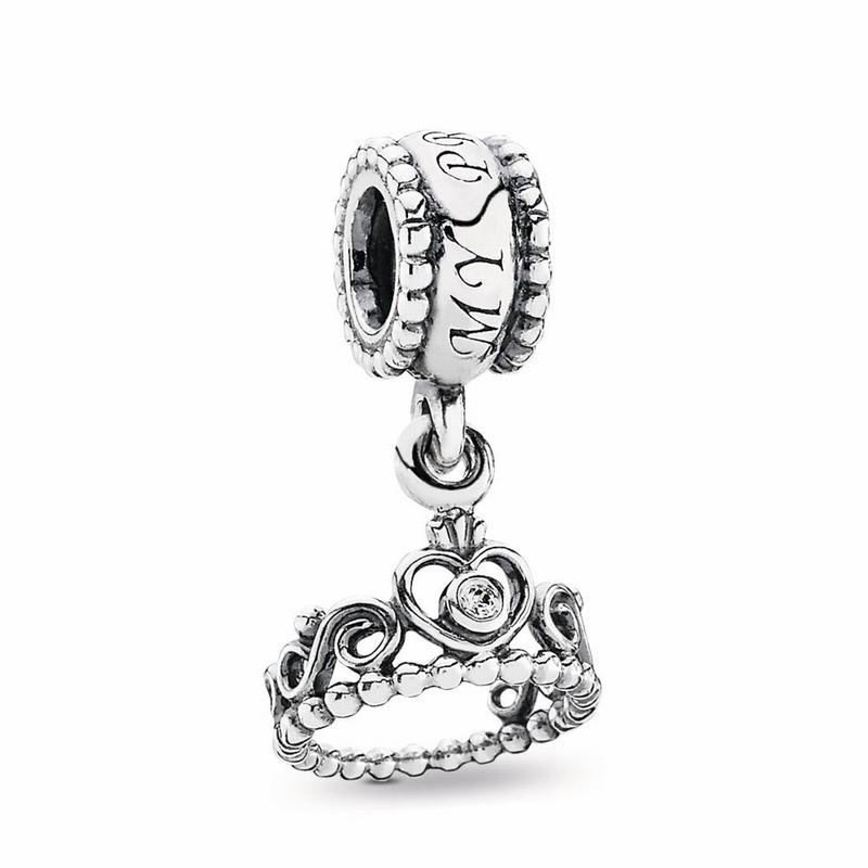 Pandora My Princess Dangle Charm Ireland - Sterling Silver/Cubic Zirconia - 601249UHL